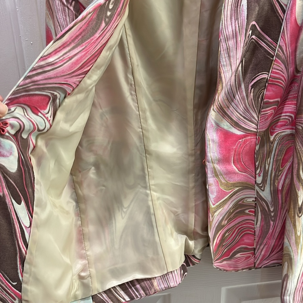Lafayette 148 New York blazer pink and tan marble design - Picture 5 of 7